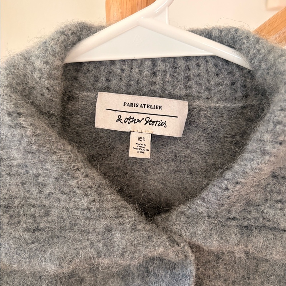& Other Stories Soft Gray Knit Cardigan - Picture 2 of 3